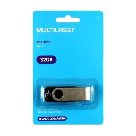 Pen Drive 32GB USB Multilaser - Micro SD e Pendrive - Multilaser - unidade            Cod. PD589